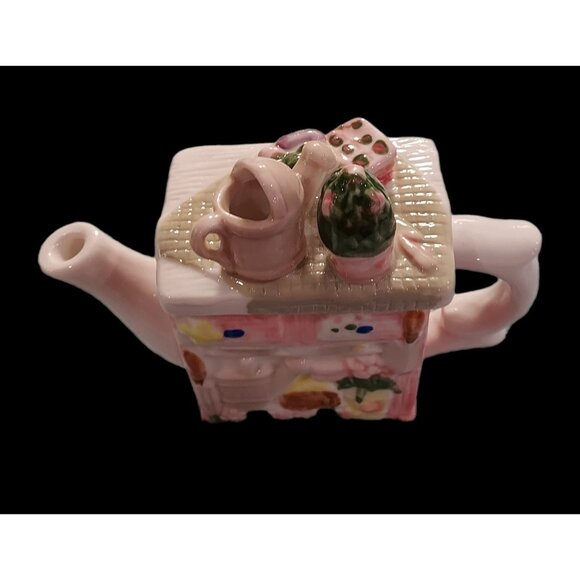 Tea Pot Mini Gardening Theme Ceramic Watering Can Cottage Core Plants - Picture 7 of 9